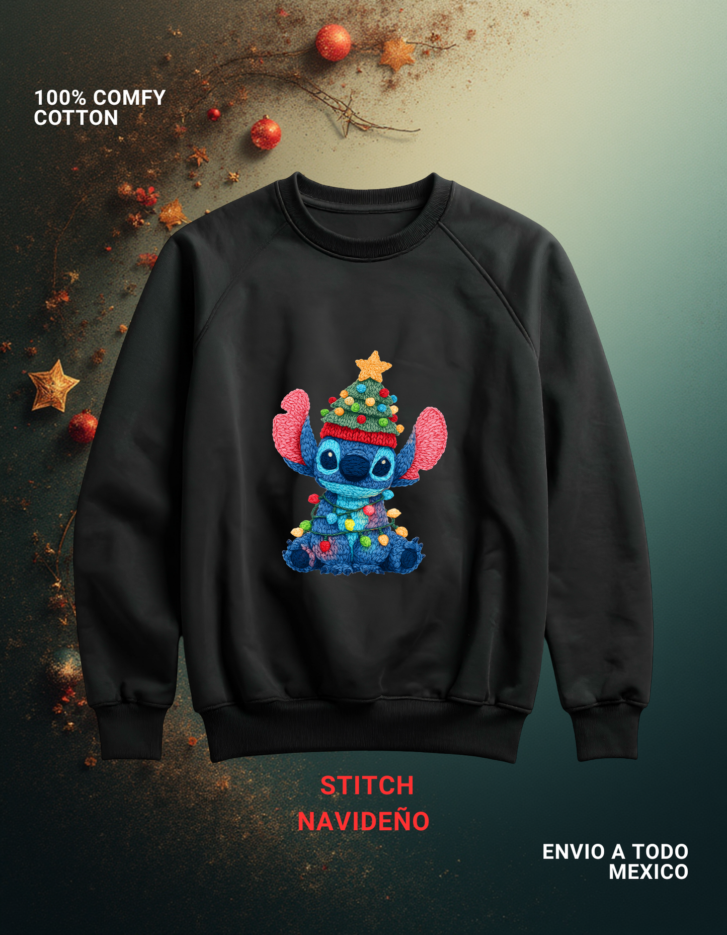 SUDADERA STITCH NAVIDEÑO