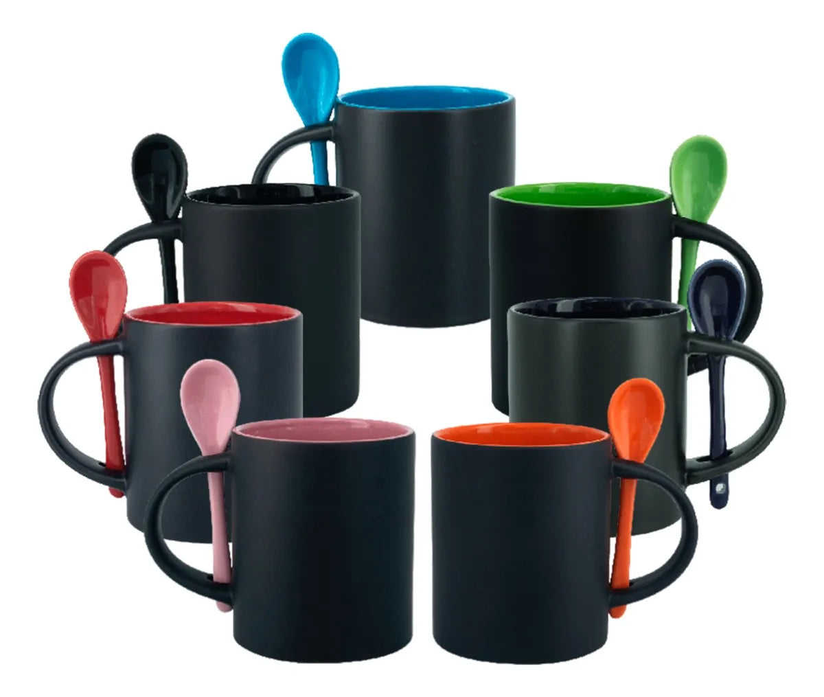 Taza Magica con interior de Color C/Cuchara 11oz