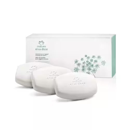 ERVA DOCE JABONES EN BARRA CREMOSOS PURO VEGETAL CAJA CON 3 JABONES DE 90 G C/U 26384