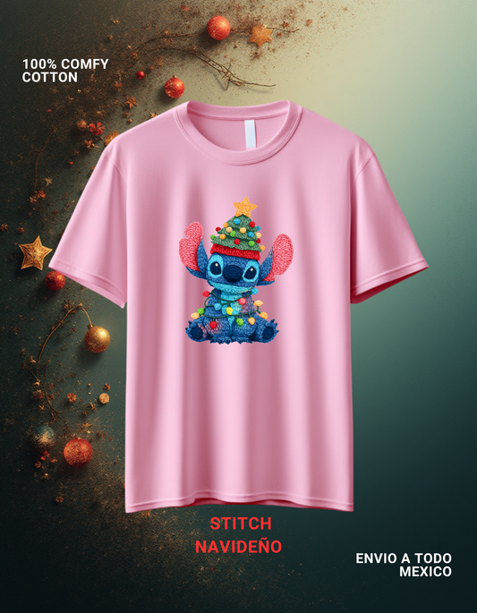 PLAYERA STITCH NAVIDEÑO