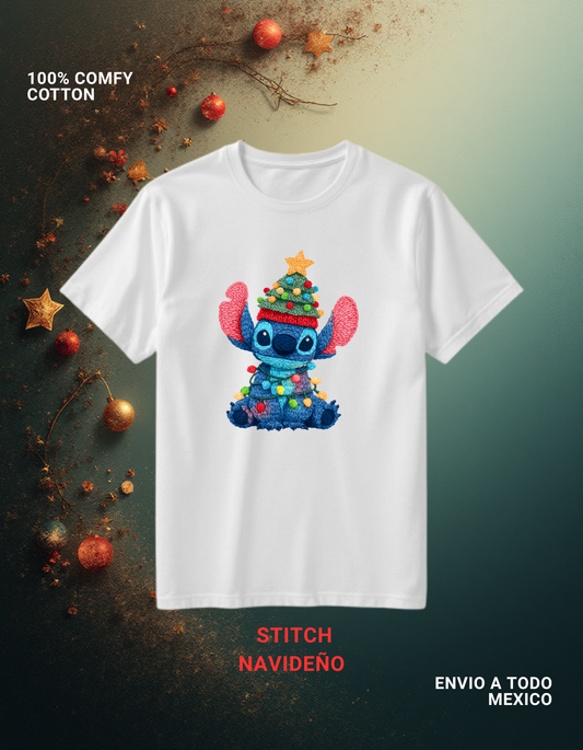 PLAYERA STITCH NAVIDEÑO